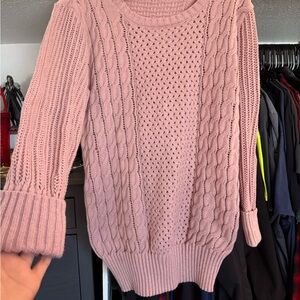 SHEIN Pink Cable Knit Sweater